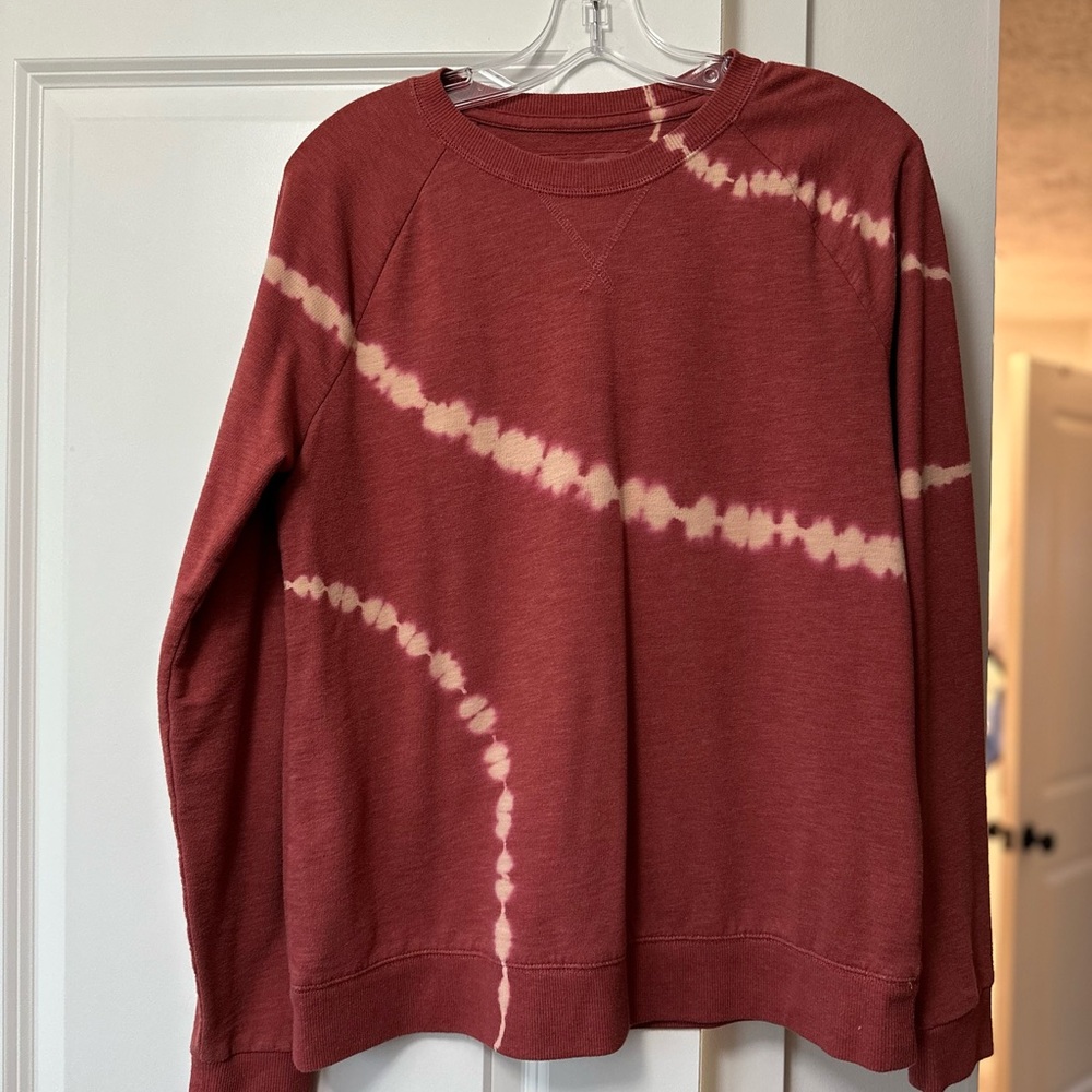 Tie-Dye Red and Cream Women's Sweater